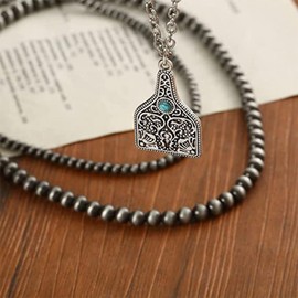 Navajo Pearl Necklaces for Women Multilayer Black Pearl Necklaces Western Necklaces for Women Western Jewelry Gift