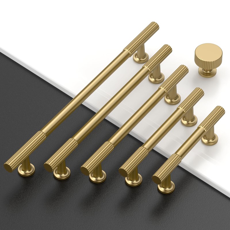 Amerdeco 10 Pack Champagne Bronze Cabinet Pulls 10 Inch(254MM) Hole