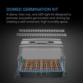 AC Infinity Humidity Dome, Germination Kit with Waterproof Seedling Mat and Dimmable LED Grow Light Bars, Vented Height Extension Panels, for Indoor Gardening, Seed Starting, and Plant Cloning | AC Infinity
