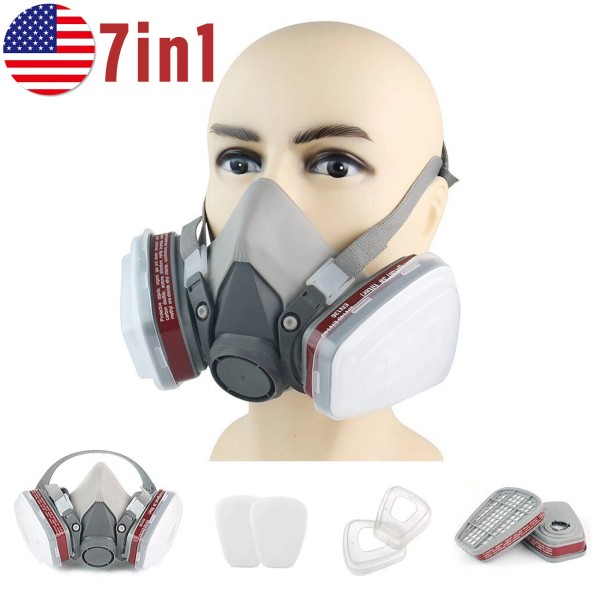 Unbranded 6200 7in1 Half Face Gas Mask Facepiece Spray Painting