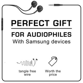 OEM UrbanX Corded Stereo Headphones for Galaxy Phones A32 - with Microphone and Volume Buttons (Grey)