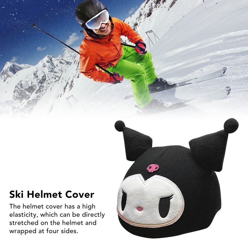 Hand Knitted Helmet Cover Cartoon Girl Cute Ski Helmet Hat