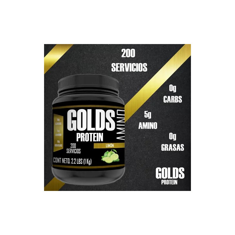 Suplemento Aminoácidos Golds Protein 1kg En Polvo 200servis