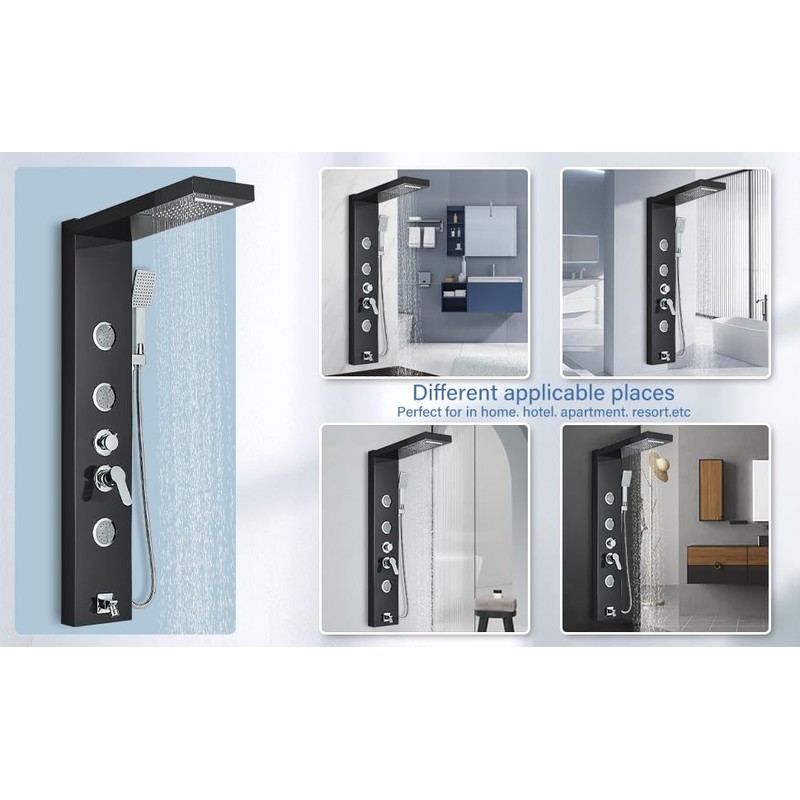 AlenArt Shower Panel Tower System, Multi Function Shower System with