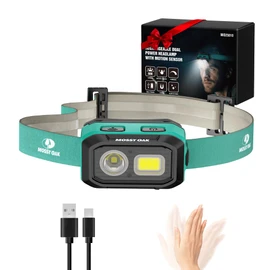 Mossy Oak 600 Lumens LED Headlamp, Dual Power Source, Motion Sensor Head Lamp with Magnetic Base, Stepless Dimming, Memory Mode for Camping, Running, Hiking, Valentine's Day
