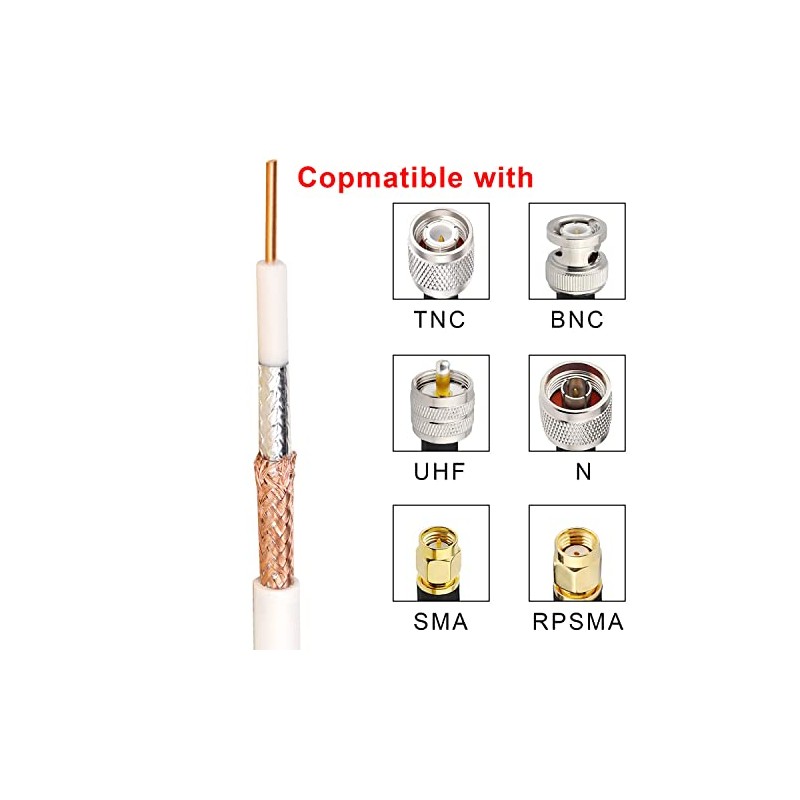 XRDS-RF RG8X RF Coaxial Cable Flexible Low Loss Coax Cable
