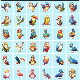 Unbranded 10pcs Colorful Cartoon Style Birds Stickers- Scrapbooking, DIY Crafts And Cards