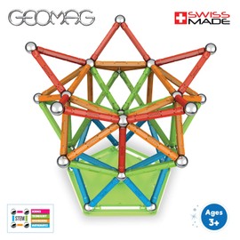 Geomag Magnetic Sticks and Balls Building Set | Magnet Toys for STEM, Creative, Educational Construction Play | Swiss-Made Innovation | Confetti 127 Piece