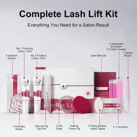 Ymiko Kit Profesional Permanente de Pestañas Doble Efecto Camelia 20-30 usos, rizos duraderos hasta 90 días, solución permanente de 2 pasos