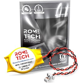 Rome Tech RTC CMOS Battery for HP EliteBook 640 G1 / HP EliteBook 645 G1 / HP EliteBook 650 G1 - BIOS HP CMOS Battery CR2032 with 2 Pin Wire Cable (3-Pack)