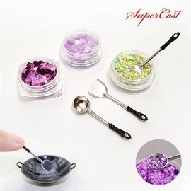 Nail Art Mini Glitter Spoons (2 types), Shovels, Ladles (2 pieces each) / 네일아트 미니 글리터 스푼 2종 삽 국자 각2p포장