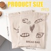 2 Pcs Linen Bread Bag with TPU Plastic Lining,Eco Reusable