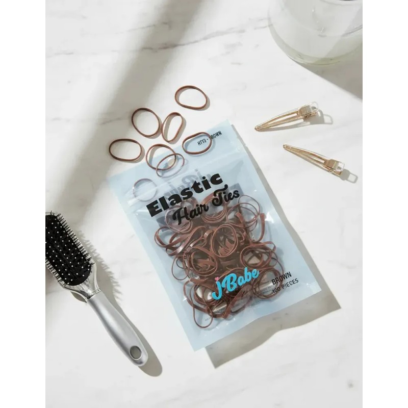 Ligas Elásticas Para Cabello 100 Pz. J Babe Color Café