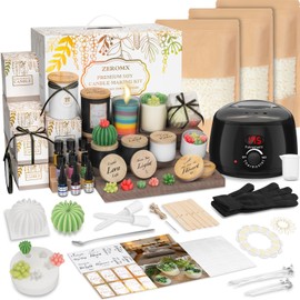 Candle Making Kit for Adults & Beginners - All-in-One DIY Candle Supplies with 1200g Natural Soy Wax, Hot Plate, 2 Succulent Molds, 8 Candle Jars, Gift Boxes & More | Perfect for Home Craft & Gifting