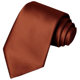 KissTies 2.4'' Skinny Tie Slim Necktie Mens Wedding Ties, Toffee Brown, Rust Red