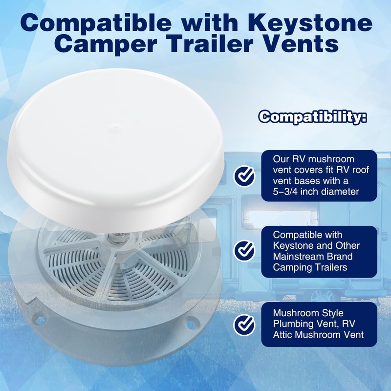 Ceoighe 2 Pack RV Mushroom Vent Cap Compatible with Keystone