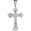 eJewelryPlus Large Sterling Silver Cross Without Jesus Pendant Necklace with