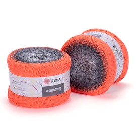 YarnArt Flowers Vivid Yarn 250gr 8.80 oz 1094yds 55% Cotton 45% Acrylic Multicolor Cotton Fine Yarn Rainbow Crochet Yarn Spring Summer (503)