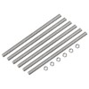 sourcing map 6 Pcs M6 x 250mm Fully Threaded Rod