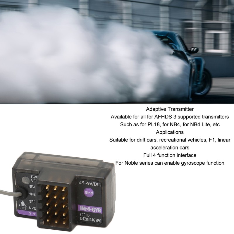 Gyro Receiver 4H Single Antenna 2 Way 2.4GHz RC Receiver
