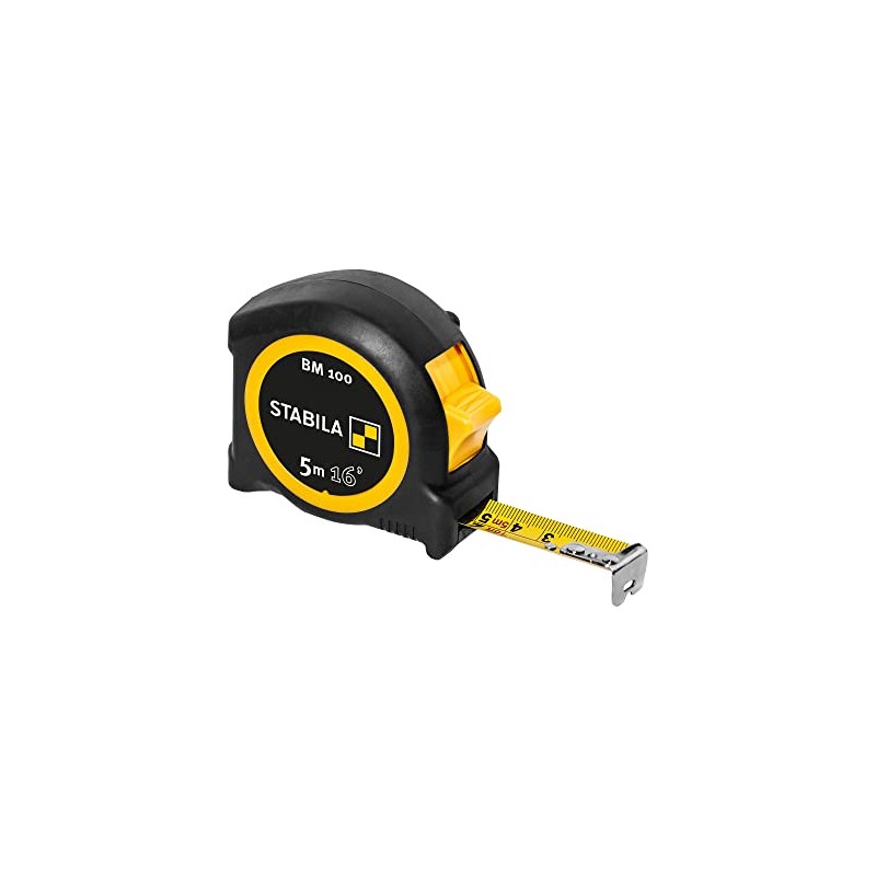 STABILA Pocket Tape Measure BM 100, 5 m (16 Inches),
