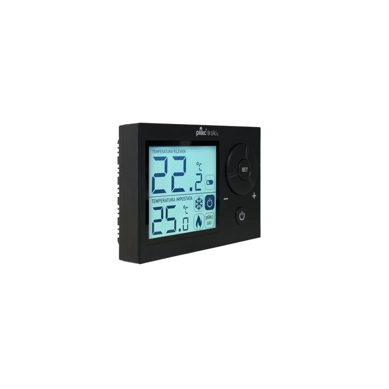 Plikc Ski 2 - Termostato ambiente digitale (Nero)