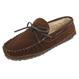 Minnetonka Men's Casey Slipper,Chocolate Suede,11 M US