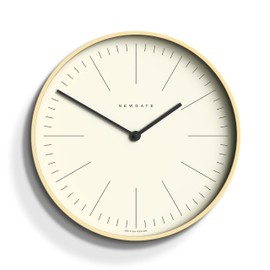 NEWGATE® Mr Clarke Analog Silent Round Wall Clock – Modern Minimalist, Scandi-Inspired Design (Light ply/Marker dial)