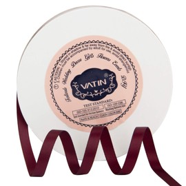 VATIN 6mm inches Double Faced Wine Polyester Satin Ribbon - 45 Metre for Gift Wrapping Ornaments Party Favor Braids Baby Shower Decoration Floral Arrangement Craft Supplies