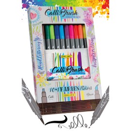 Online, 11 Colours,19045 Calli.Brush Pens in Bamboo Case