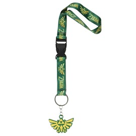 Bioworld The Legend of Zelda Triforce Wrist Strap Lanyard For Keys and Wallets | Hand and Wrist Lanyard Strap Keychain For Men Women, Green V1, One size