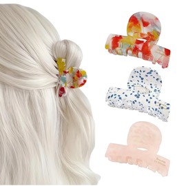 AstraGlam Pack of 3 Small Hair Clips for Women, French Style Hair Clips for Thin and Thick Hair, Non-Slip Mini Claw Clips for Elegant Hairstyles