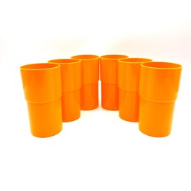 Kimmel Drinking Cups 330 ml Set of 6 Party Cups Children's Tableware Plastic Cups Orange