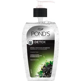 POND'S Limpiador Facial Detox con Carbón Activado y Té Verde – 220ml | Limpieza Profunda para Todo Tipo de Piel, Ideal para Piel Sensible