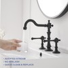 BWE Black Widespread Faucet for Bathroom Sink 3 Hole 8