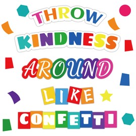 Classroom Bulletin Board Decoration Set Wall or Door Kindness Decor Colorful Confetti Classroom Decorations for Kindergarten PreSchool Elementary and Middle School(Throw Kindness Like Confetti)