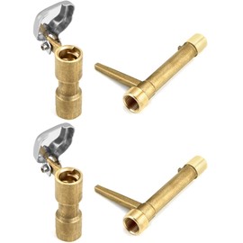 QWORK 2 Set 3/4-Inch Brass Quick Coupler Valves, Irrigation Tool with Quick Coupler Keys for Yard, Agricultural