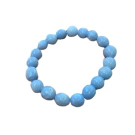 Sublime Gifts Angelite Natural polished beaded Crystal Healing Gemstone Spiritual Chakra Stone Bracelet - 1pc, Medium, blue