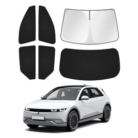 Canvcle Windshield Sun Shade for Hyundai Ioniq 5 2022-2025 2026 Ioniq 5 Accessories Sunshade Side Rear Window Shade Cover Sun Visor Shield Privacy Protection Keep Vehicle Cool Black 6PCS