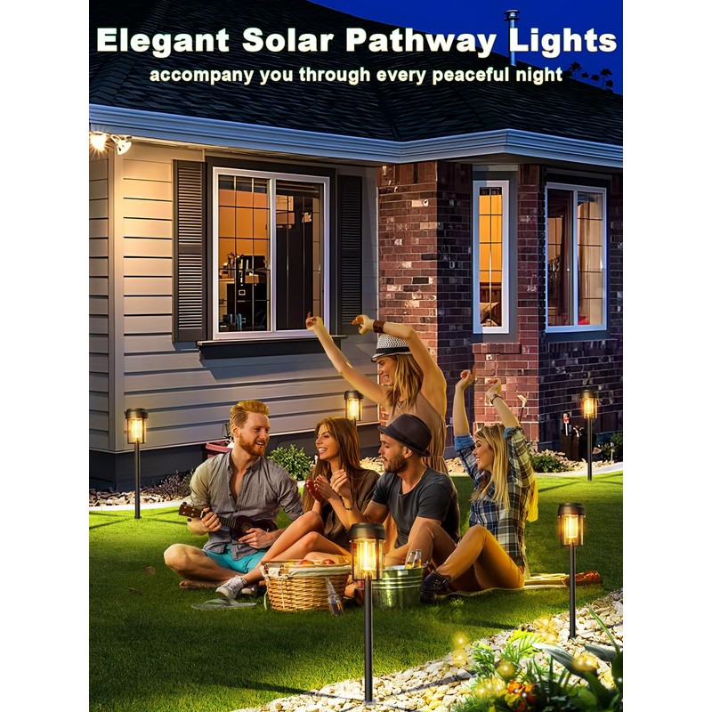 Solar Lights Outdoor 2 Pack, Bright Solar Pathway Lights IP65
