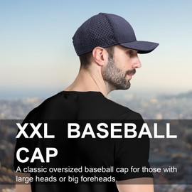 Men's Oversize XXL Baseball Cap Adjustable Performance Snapback Hat Laser Perforated Cap Plus Size for Big Head