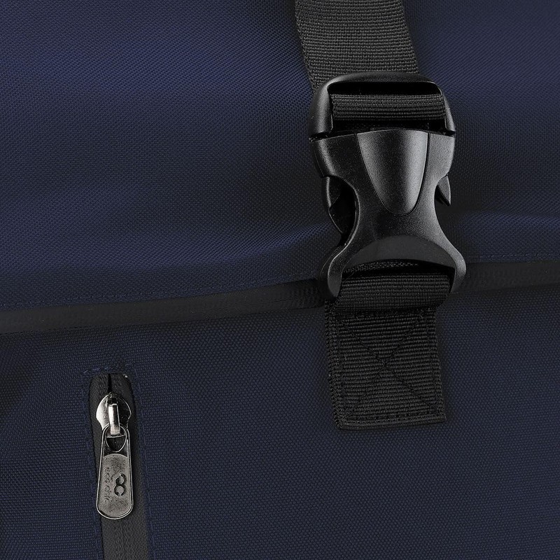 ECO CHIC Waterproof Recycled Canvas Roll Top Backpack (Navy)