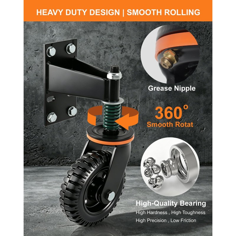 Gate Wheel - 6inch Heavy Duty Gate Wheels for Wooden