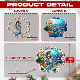 Mermaid Christmas Ornament - Mermaid Ornaments for Christmas Tree - Mermaid Suncatcher Ornament Christmas Decorations 2024 - Gifts for Mermaid Lovers - Mermaid Gifts for Women, Men