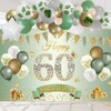 60th Birthday Banner Women Men Decoration Green Gold 60 Background