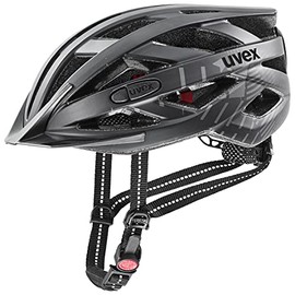 uvex city i-vo Lightweight City Helmet for Men and Women Including LED Light Individual Size Adjustment All Black Matt 56-60 cm