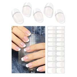 FloralGrace 20 Pcs Press On Nails Nagelfolien UV Nagelfolie Französischer Nägel Zum Aufkleben Natürlich Acrylic Künstliche Nägel Mit Nagelkleber UV Gel Nagelfolie