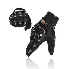 GES Motorcycle Gloves for Men Full Finger Touchscreen Protective Anti-Slip Motocross Gloves for Motorbike, Cycling, Racing(M,Black)
