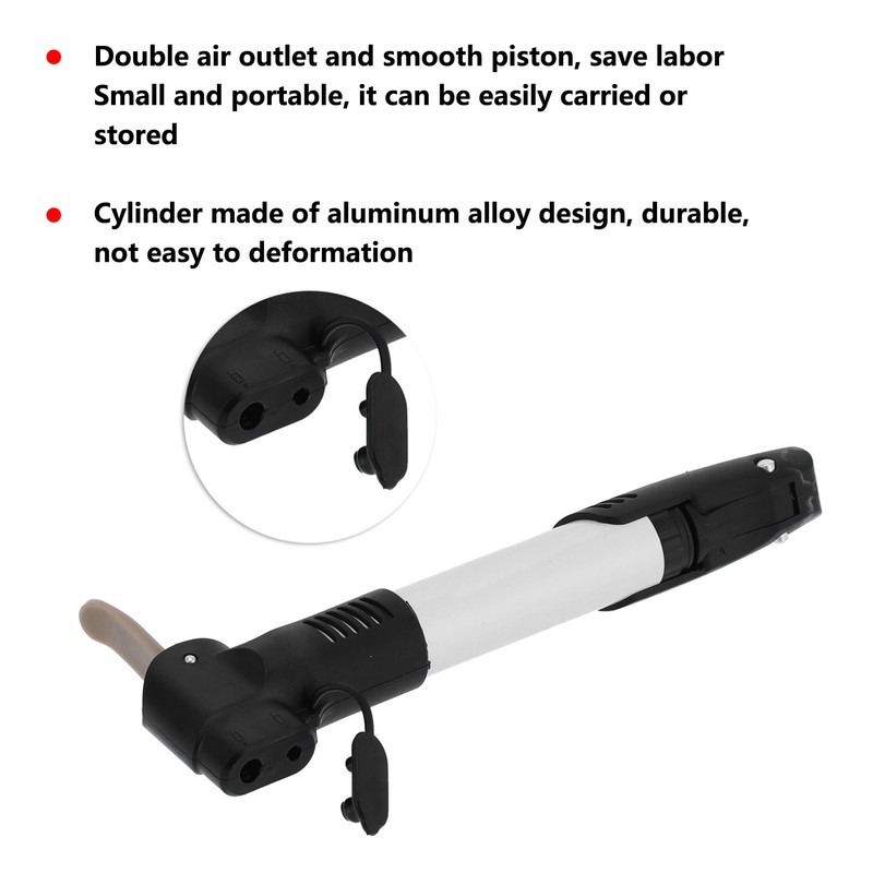 Bicycle Tire Pump Mini Double Air Outlet Handhold for AV