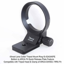 iShoot Tripod Mount Ring/Lens Collar 61.5mm for Sony FE 24-240mm F3.5-6.3 OSS Lens, Camera Lens Bracket Support Stand with Quick Release Plate Compatible with Tripod Ball Head of ARCA-Swiss/PMG Fit